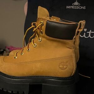 Timberland Honey Leather Boots with Black Soles